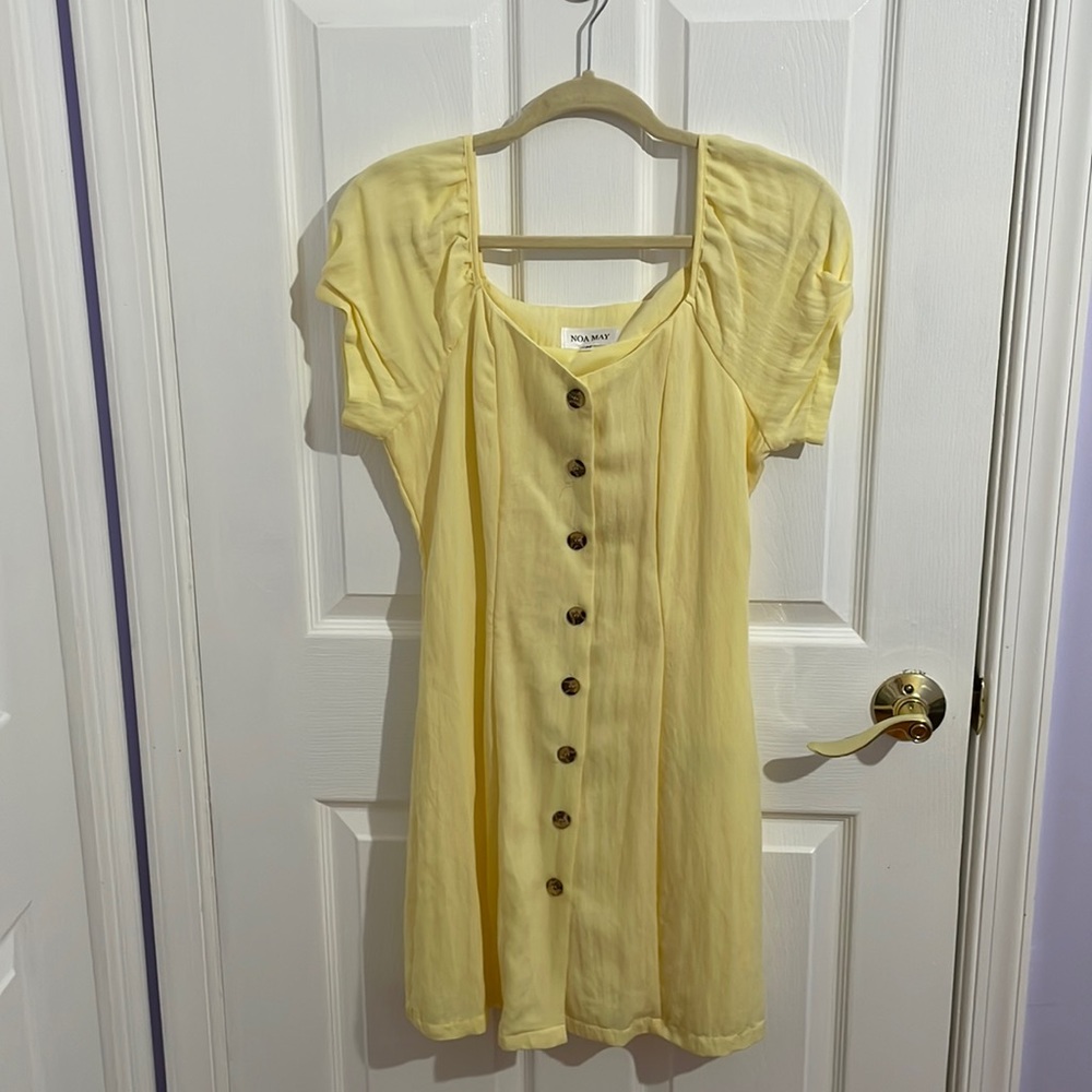 Yellow button-down dress